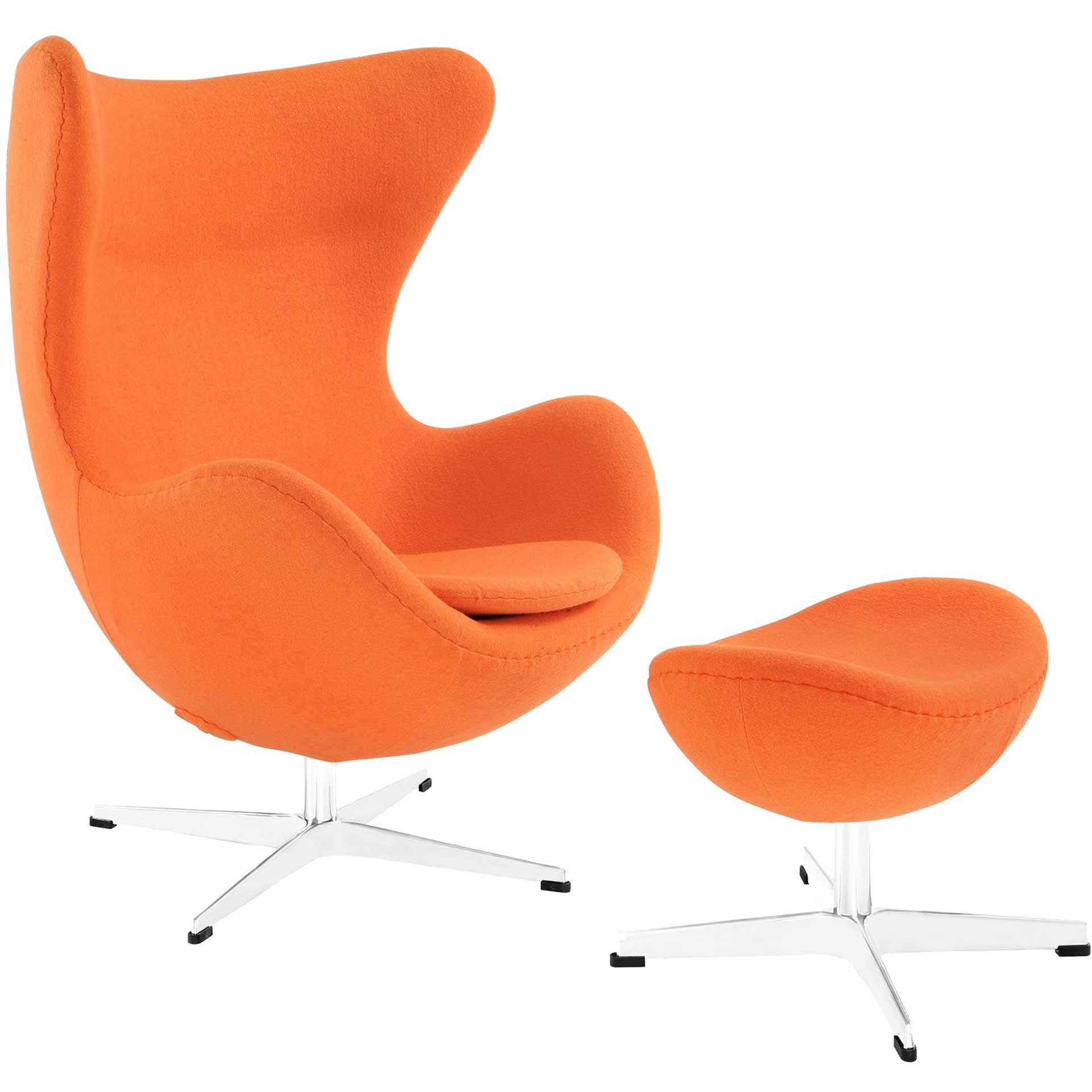 Grand Wool Lounge Chair Orange