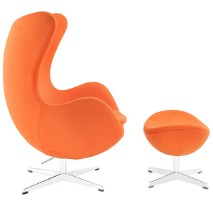 Grand Wool Lounge Chair Orange