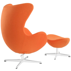 Grand Wool Lounge Chair Orange