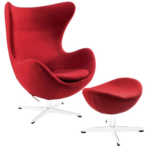 Grand Wool Lounge Chair Red