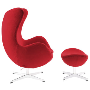 Grand Wool Lounge Chair Red