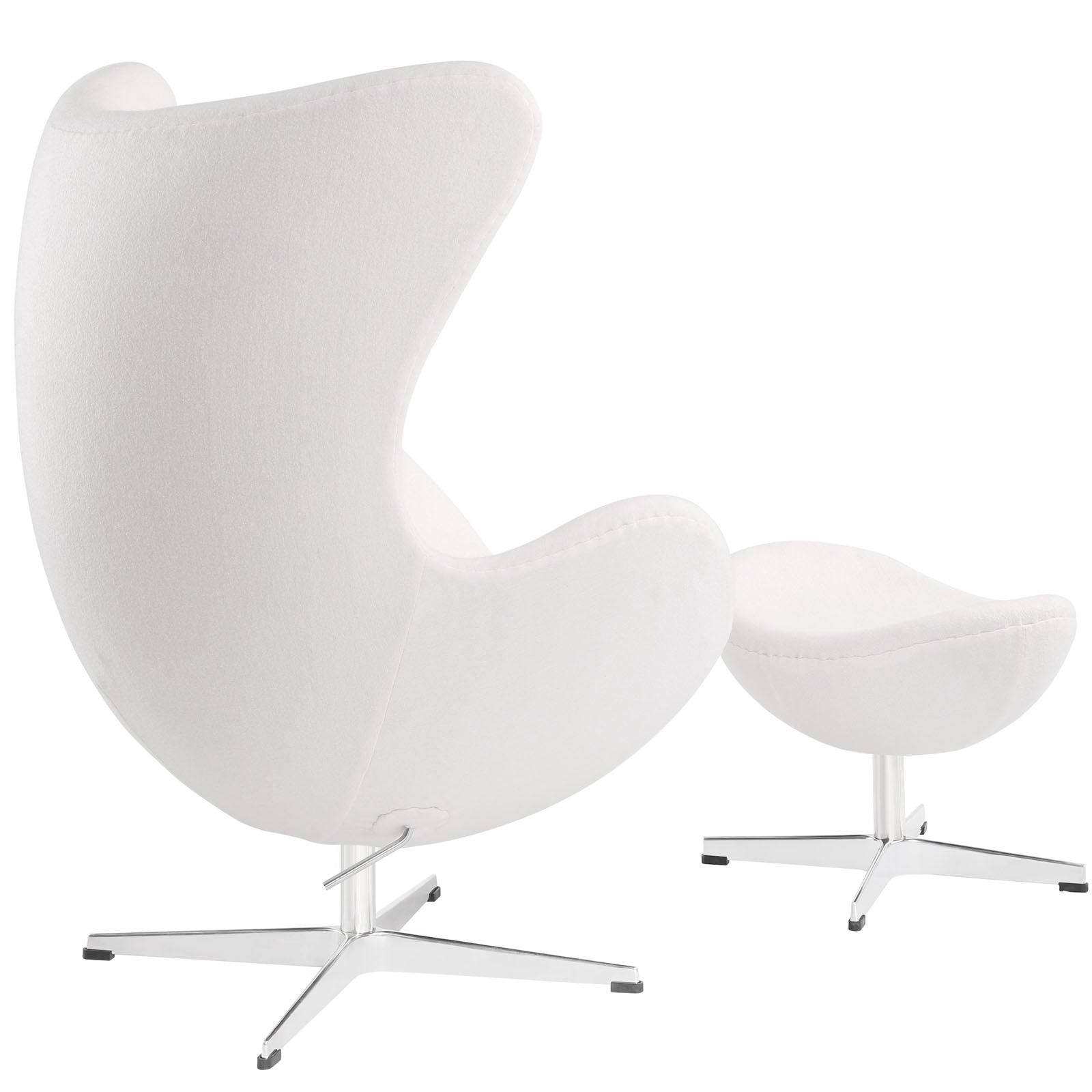 Grand Wool Lounge Chair White