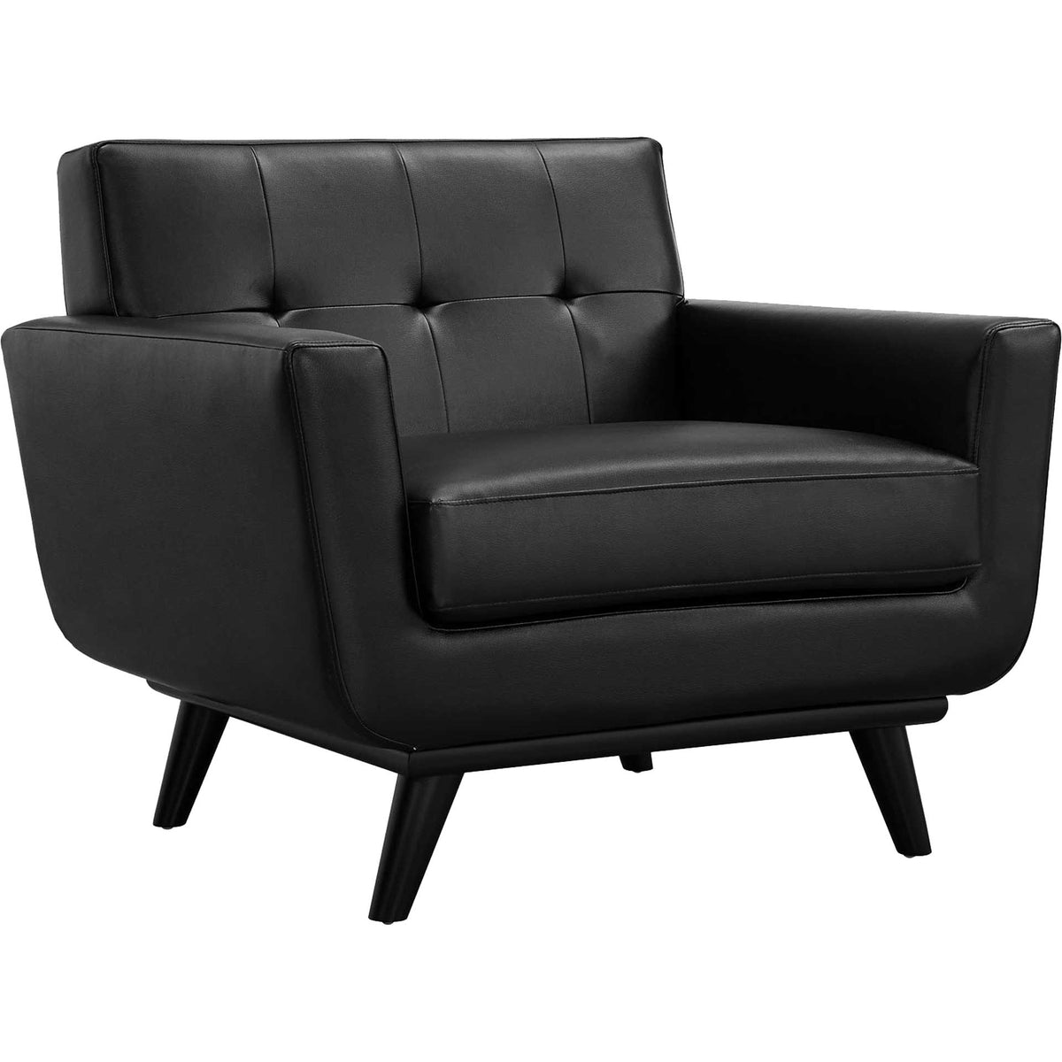 Emory Leather Armchair Black
