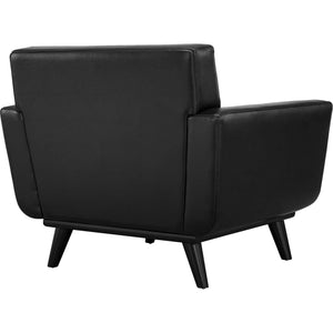 Emory Leather Armchair Black