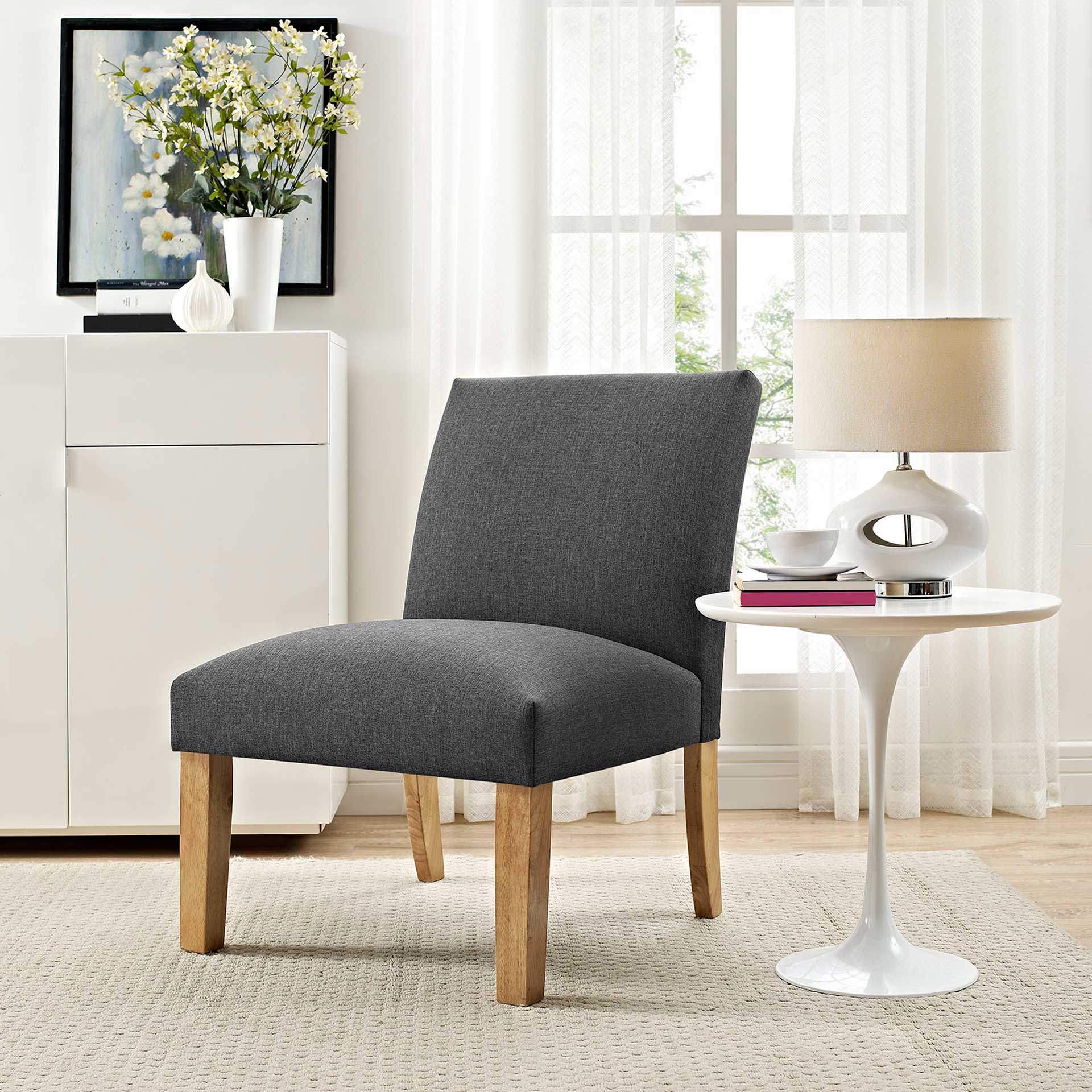 Addyson Upholstered Fabric Club Gray