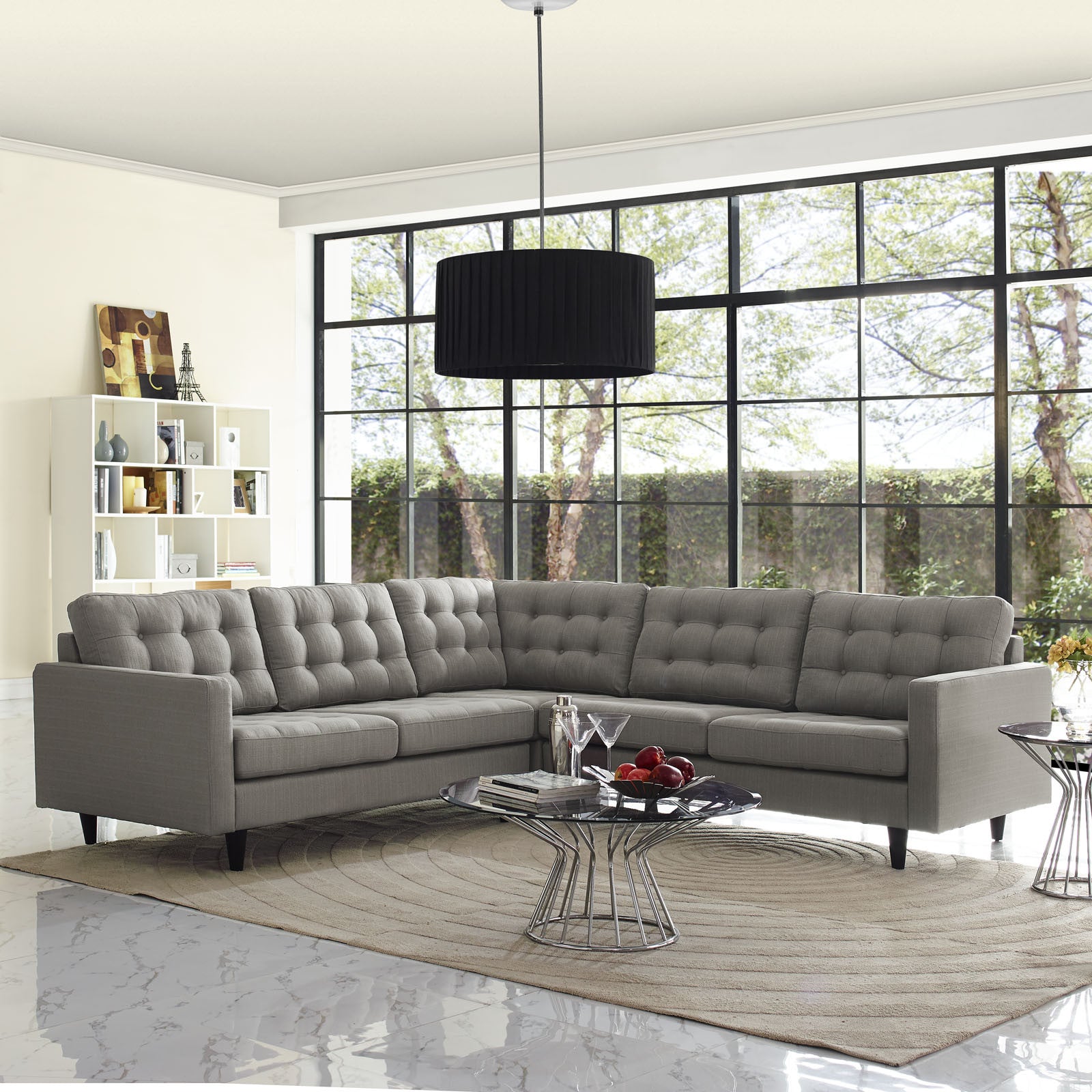 Era Fabric Corner Sectional Sofa Oatmeal