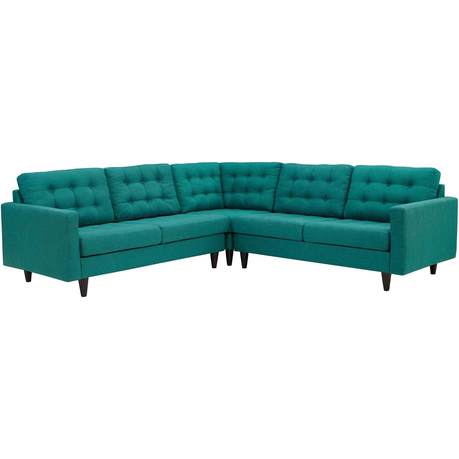 Era Fabric Corner Sectional Sofa Teal