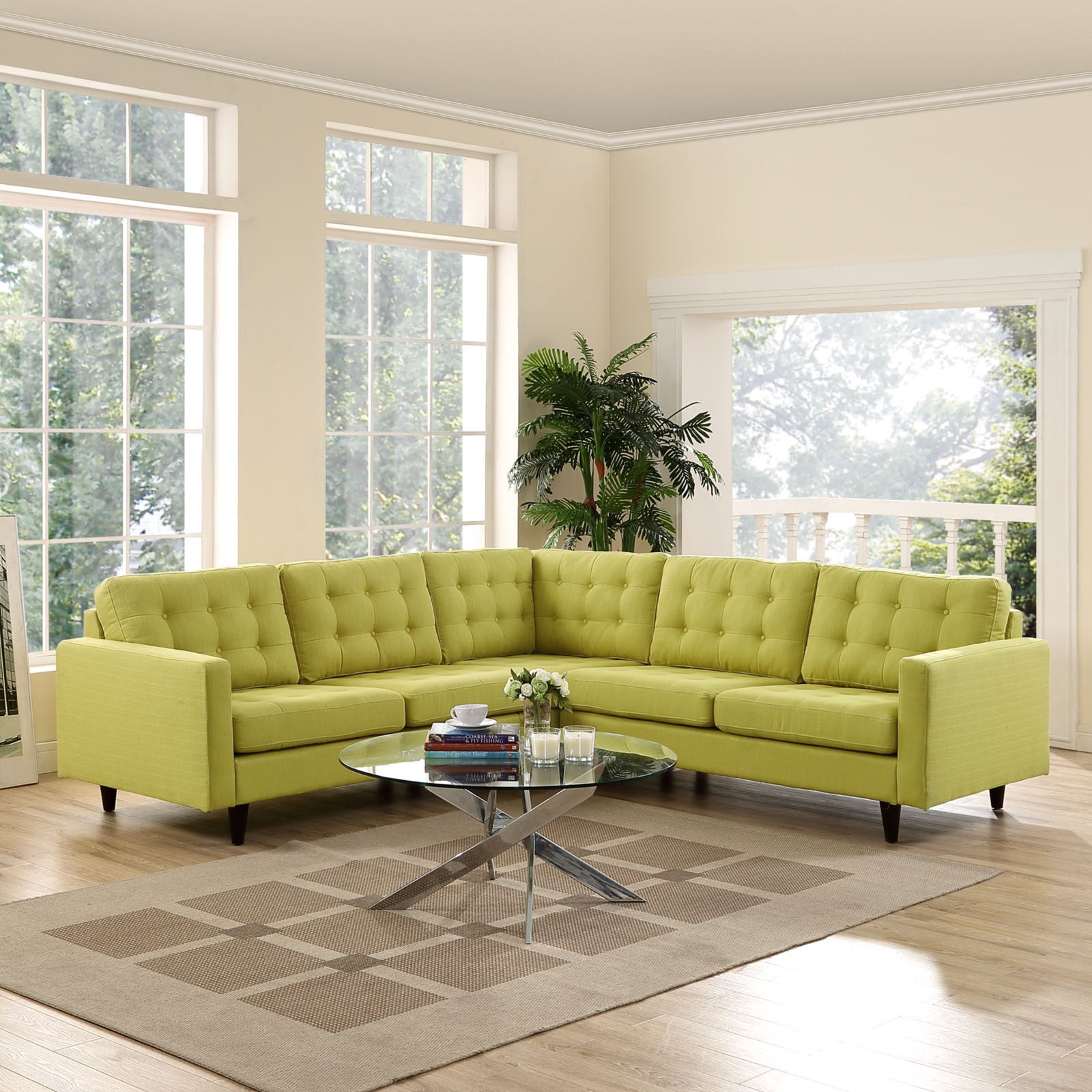 Era Fabric Corner Sectional Sofa Wheatgrass