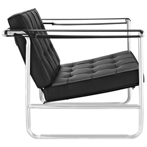 Pero Stainless Steel Lounge Chair Black