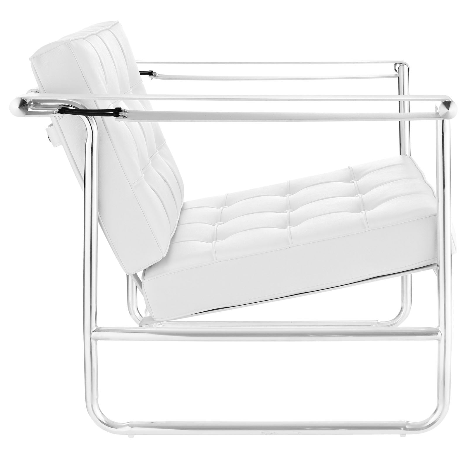 Pero Stainless Steel Lounge Chair White