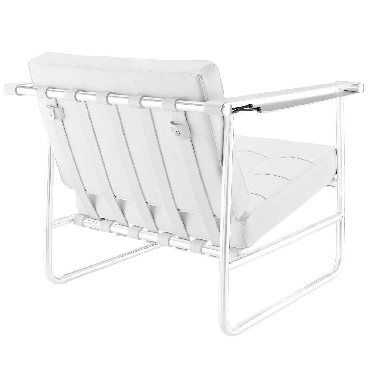 Pero Stainless Steel Lounge Chair White