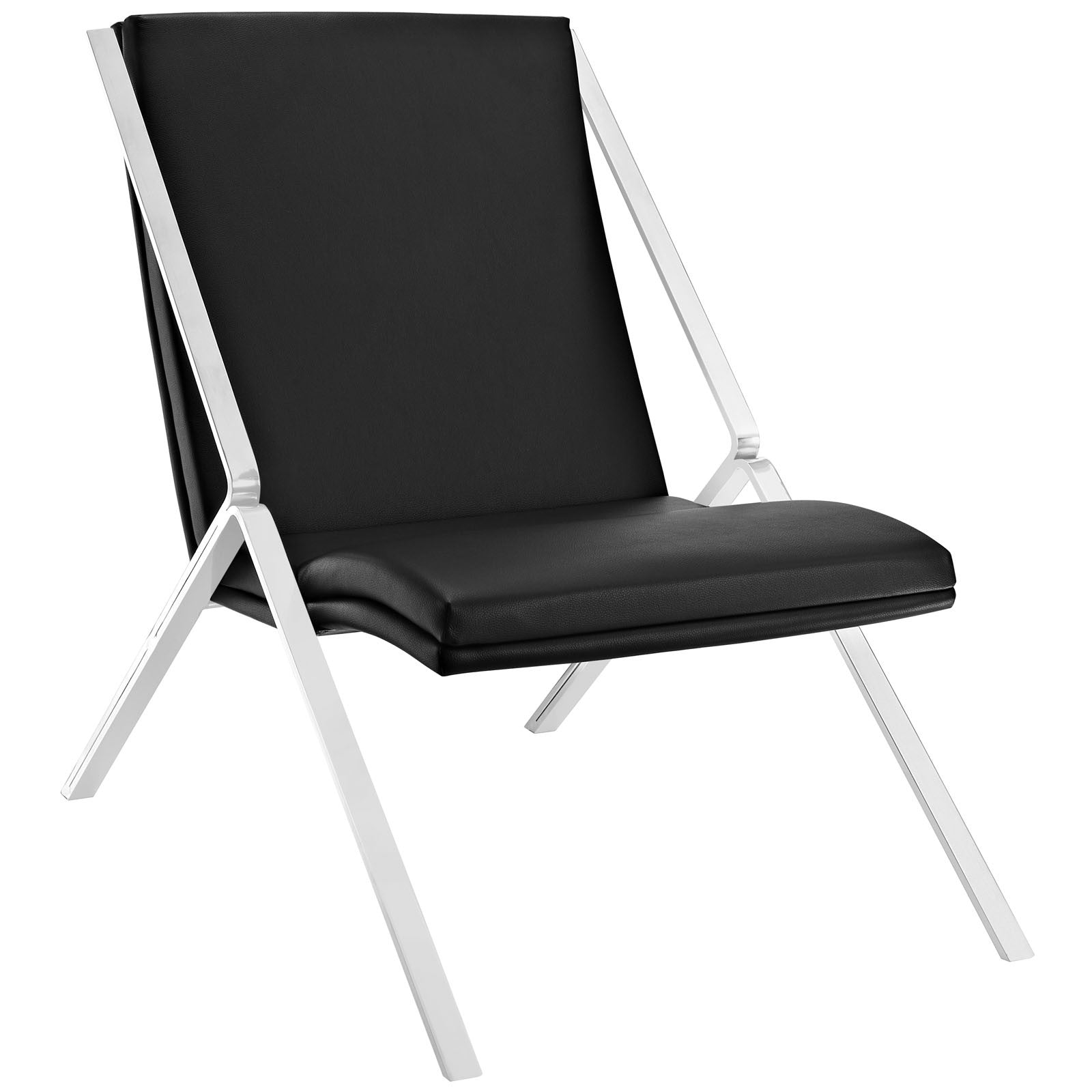 Swain Vinyl Lounge Chair Black