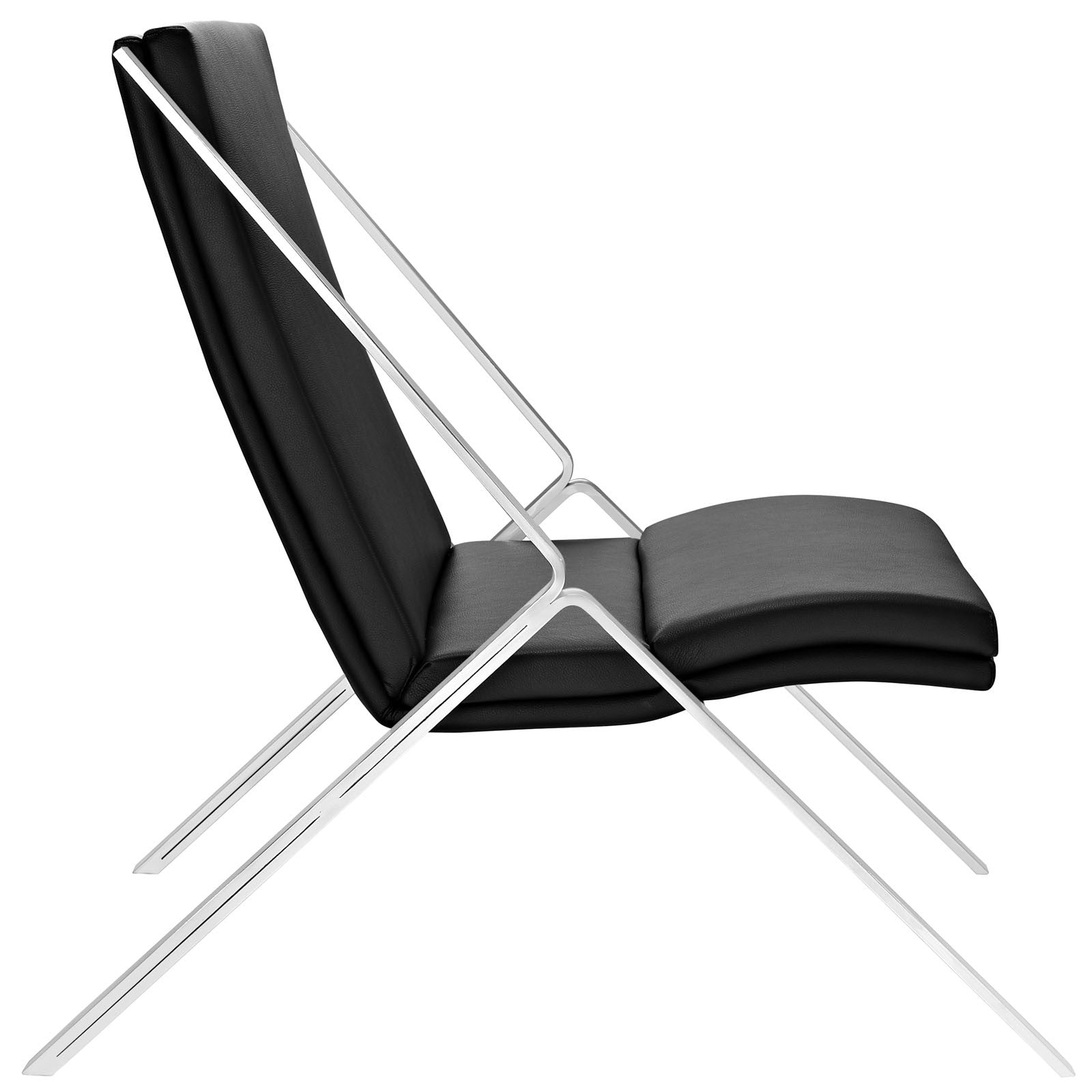 Swain Vinyl Lounge Chair Black