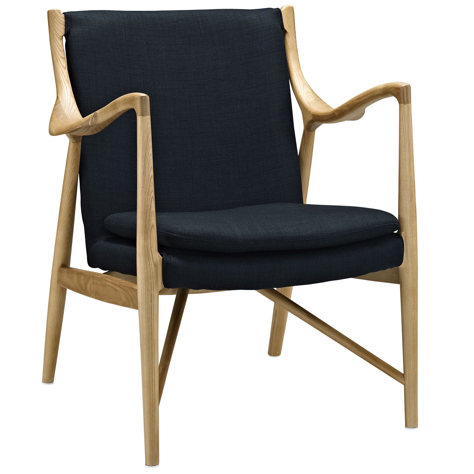 Minerva Upholstered Lounge Chair Birch Black