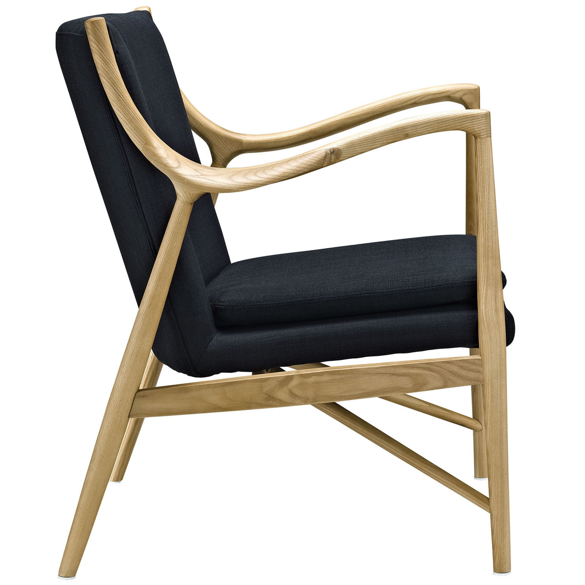 Minerva Upholstered Lounge Chair Birch Black