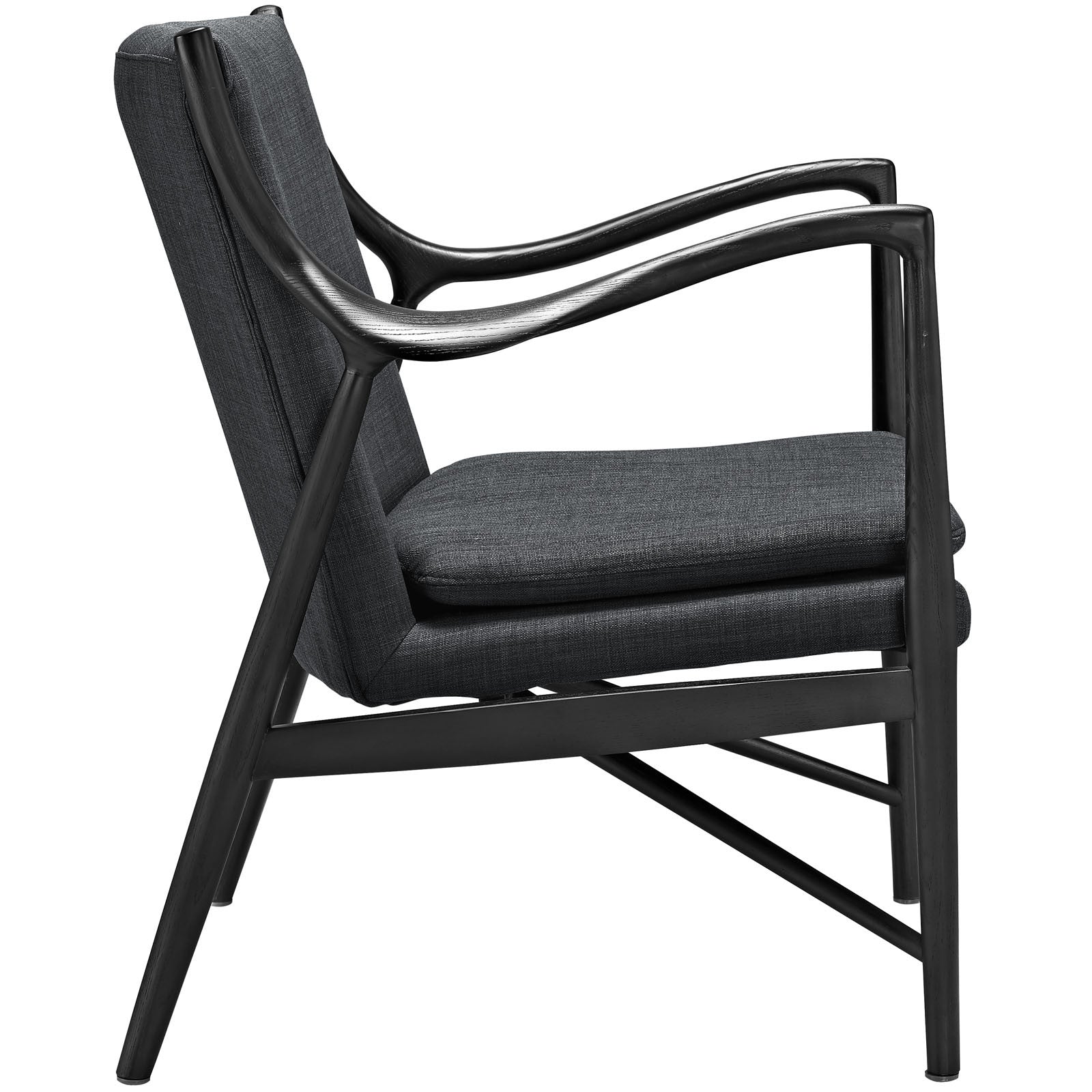 Minerva Upholstered Lounge Chair Black Gray