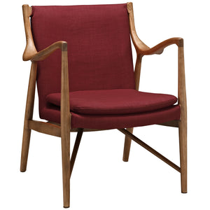 Minerva Upholstered Lounge Chair Maple Red