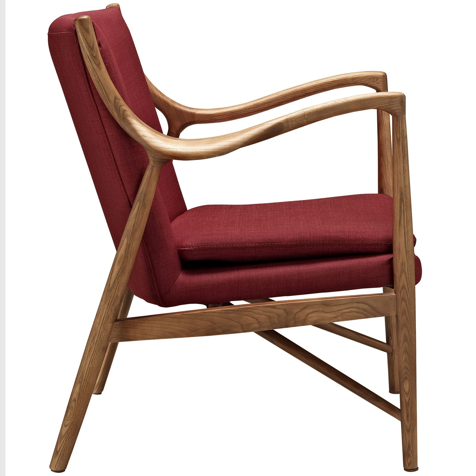 Minerva Upholstered Lounge Chair Maple Red