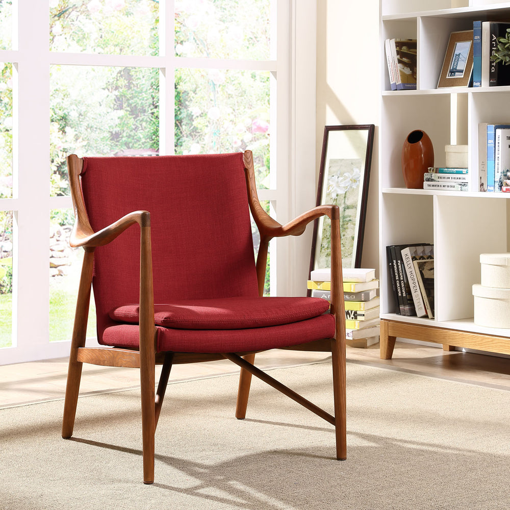 Maker Upholstered Lounge Chair Maple Red - Froy.com