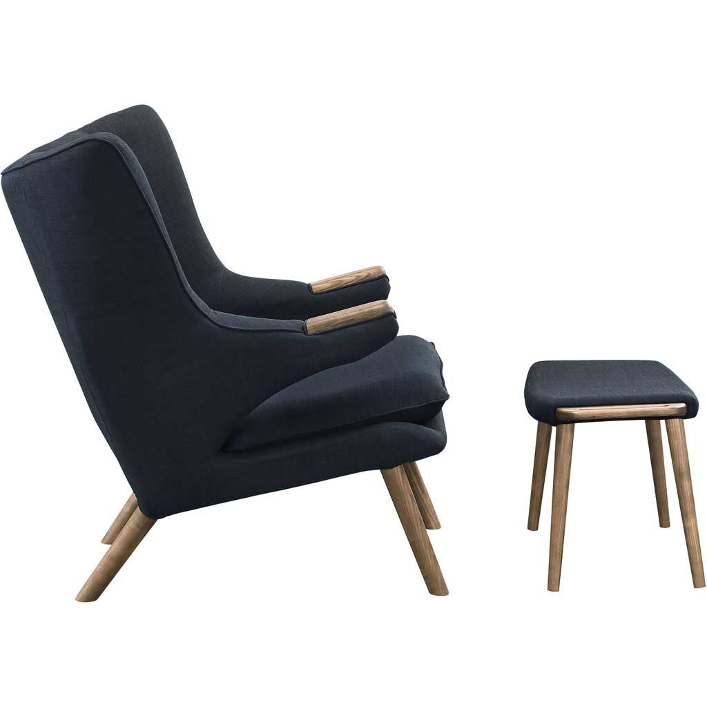 Berlin Lounge Chair and Ottoman Black