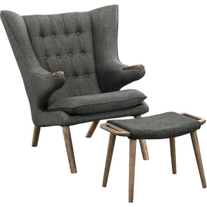 Berlin Lounge Chair and Ottoman Gray