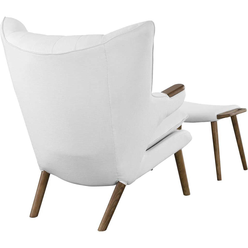 Berlin Lounge Chair and Ottoman White