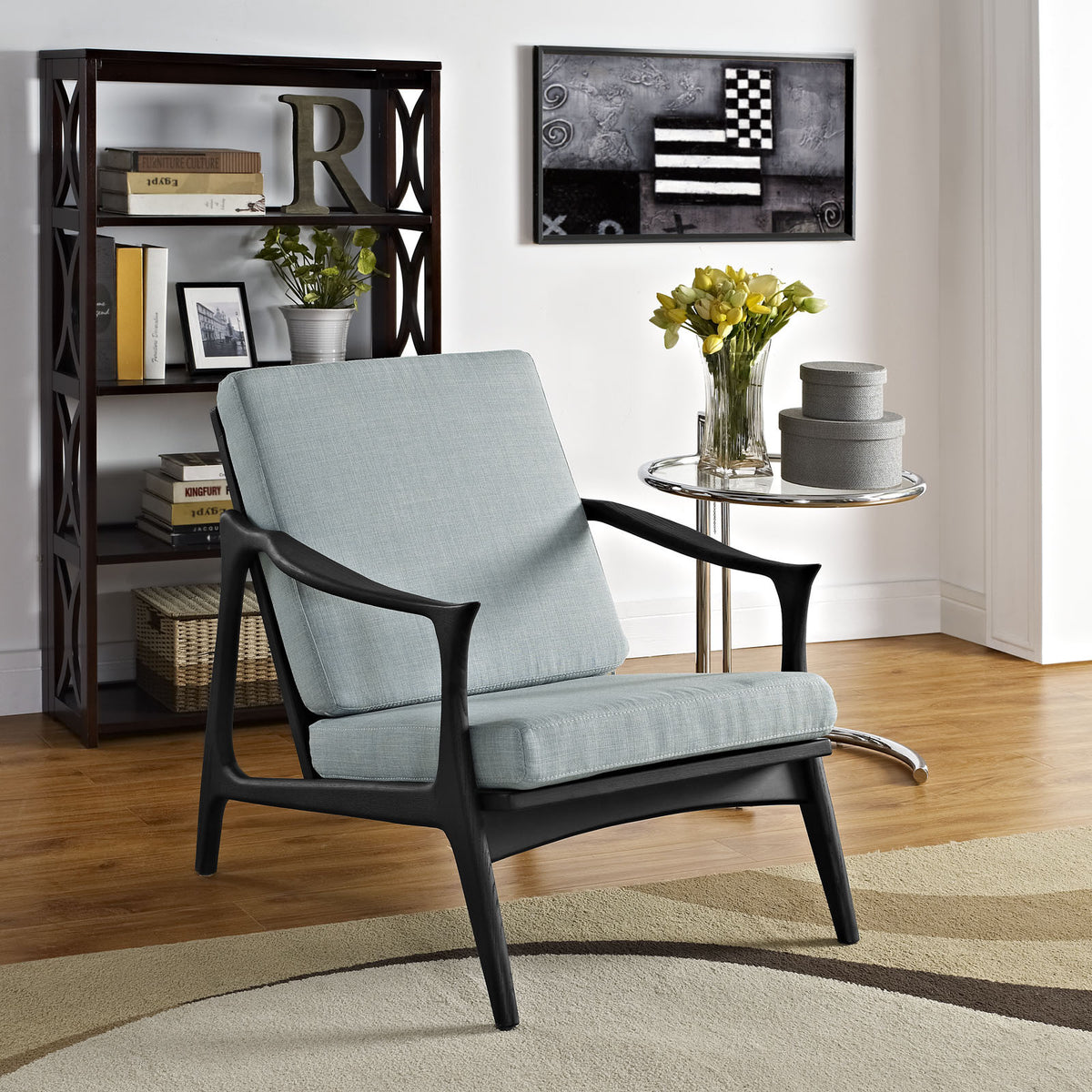 Pacific Armchair Black/Light Blue