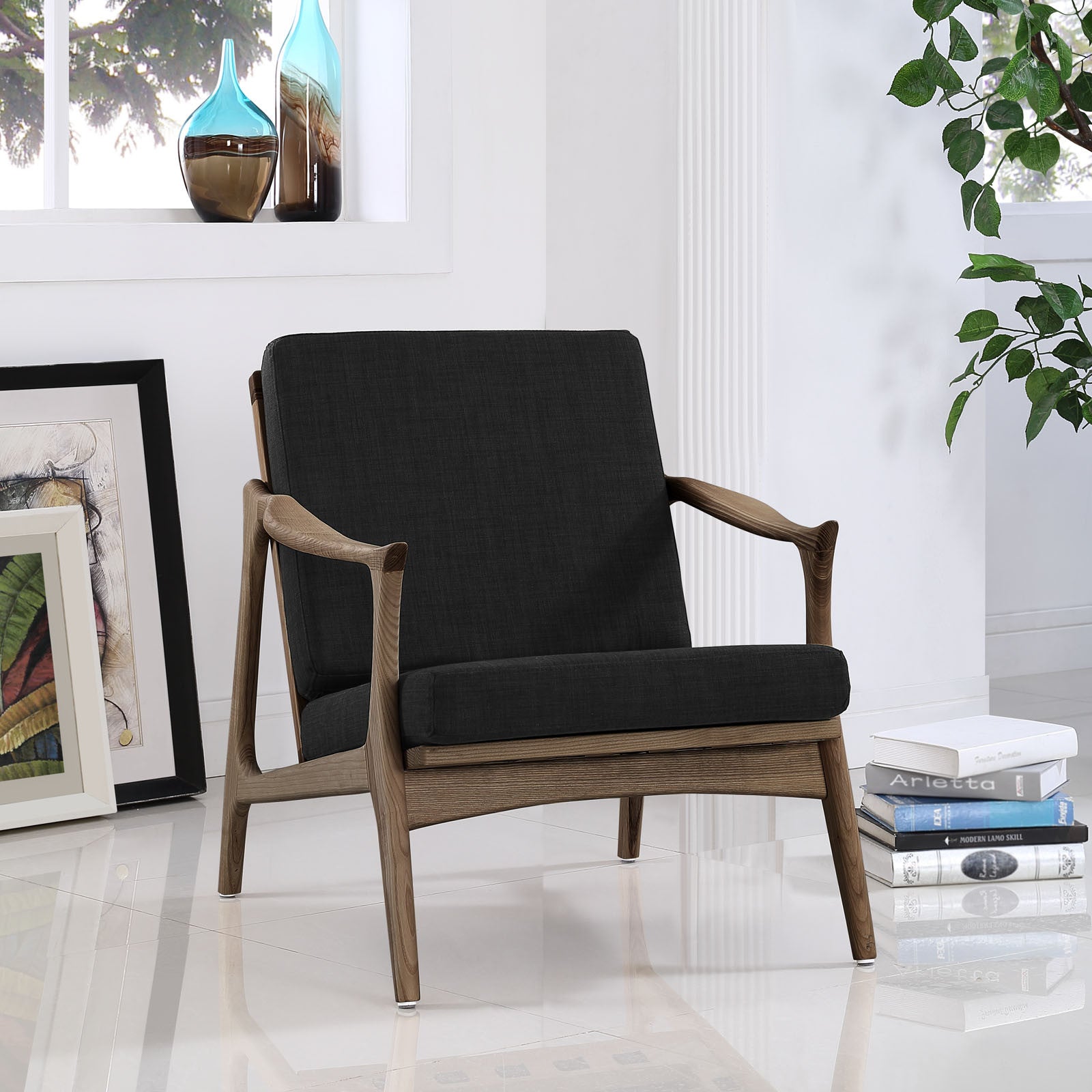 Pacific Armchair Walnut/Black - Froy.com