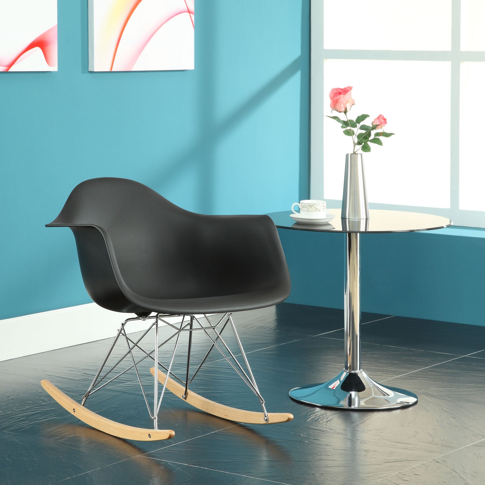 Rocking Lounge Chair Black - Froy.com