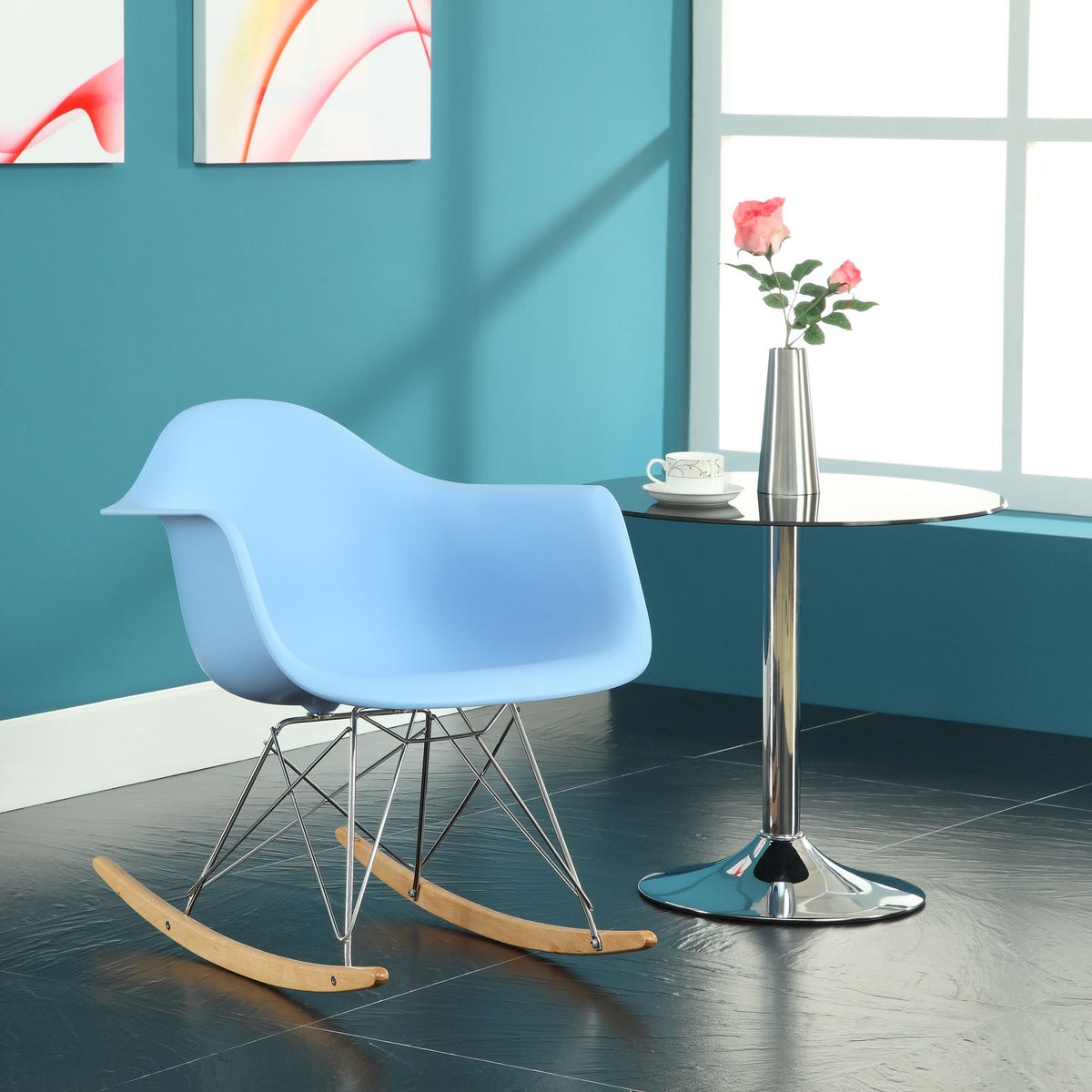 Rocking Lounge Chair Blue