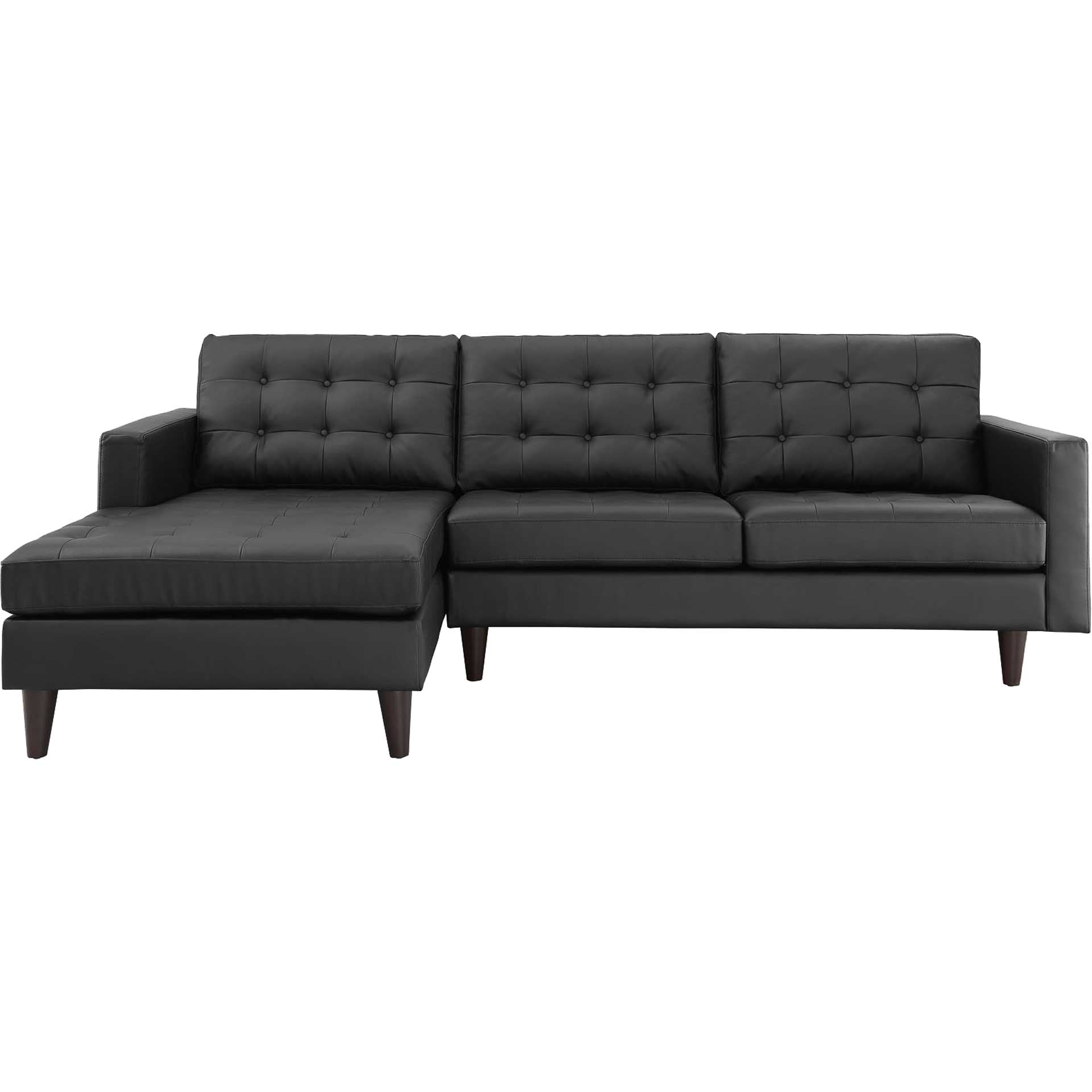 Era Leather Sectional Sofa Black