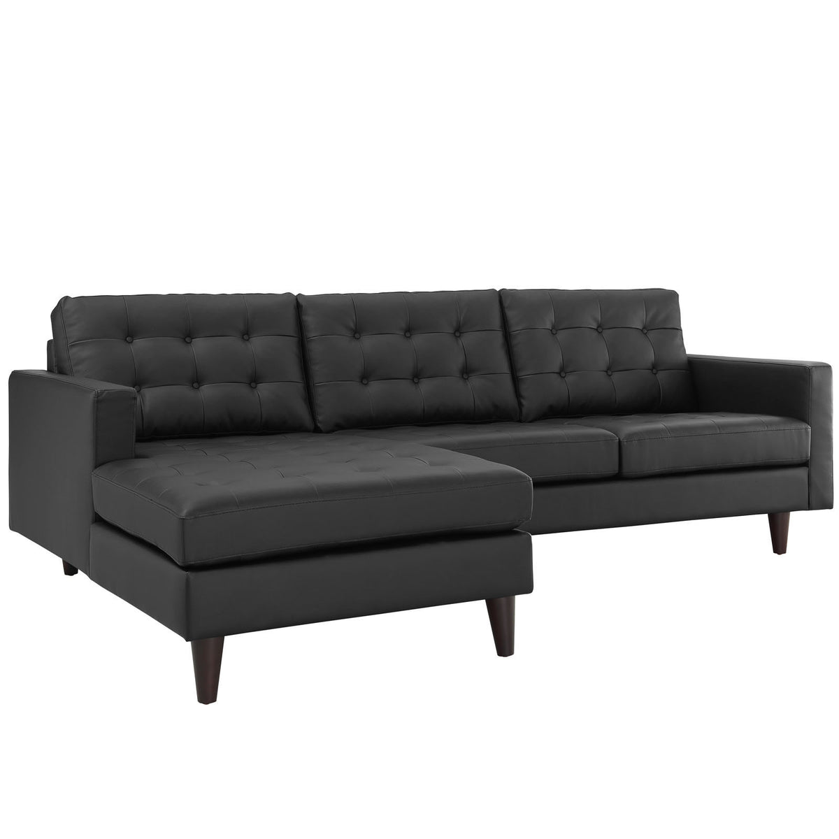 Era Leather Sectional Sofa Black