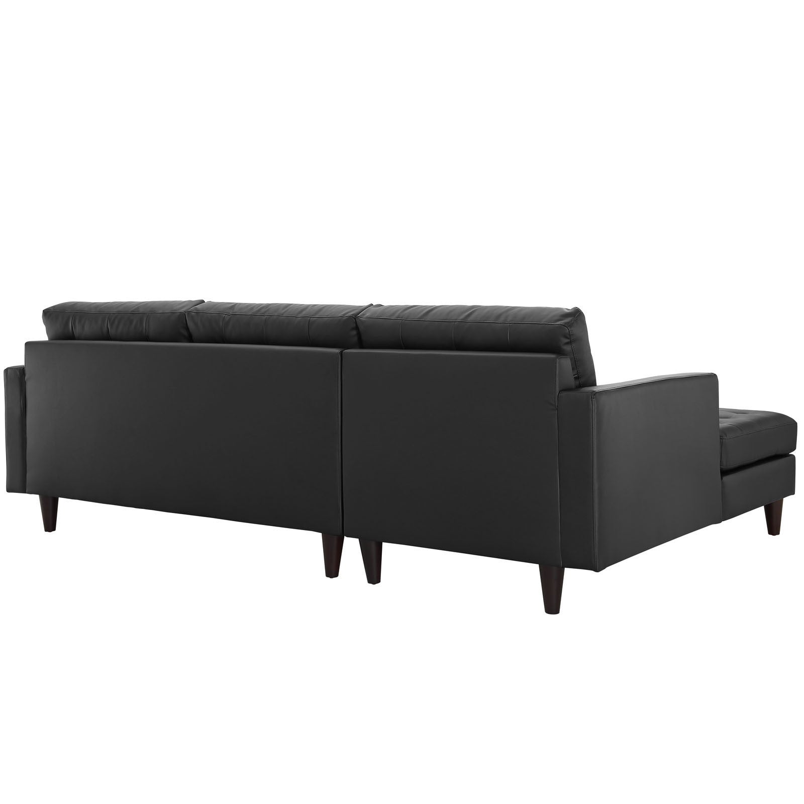 Era Leather Sectional Sofa Black