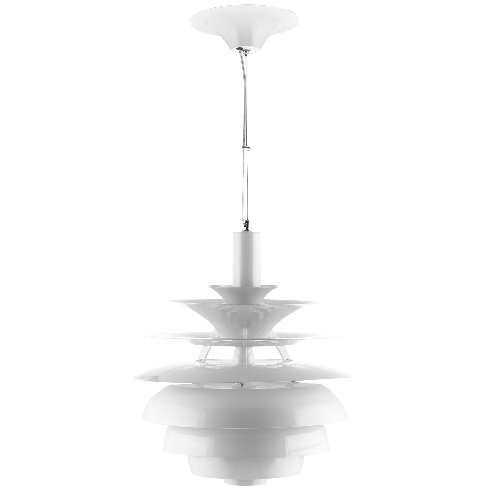 Render 17" Stainless Steel Chandelier White