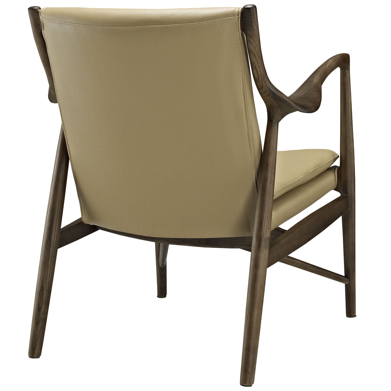 Minerva Leather Lounge Chair Walnut Tan
