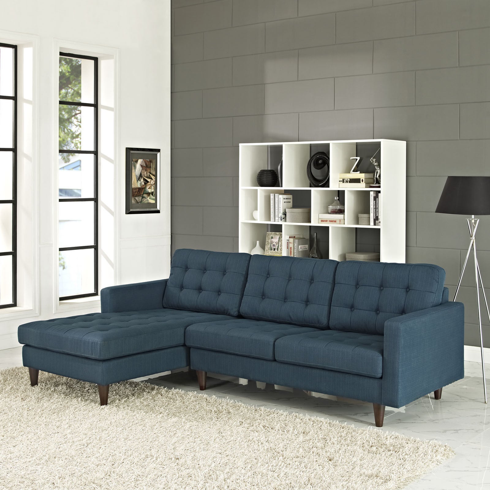 Era Upholstered Sectional Sofa Azure