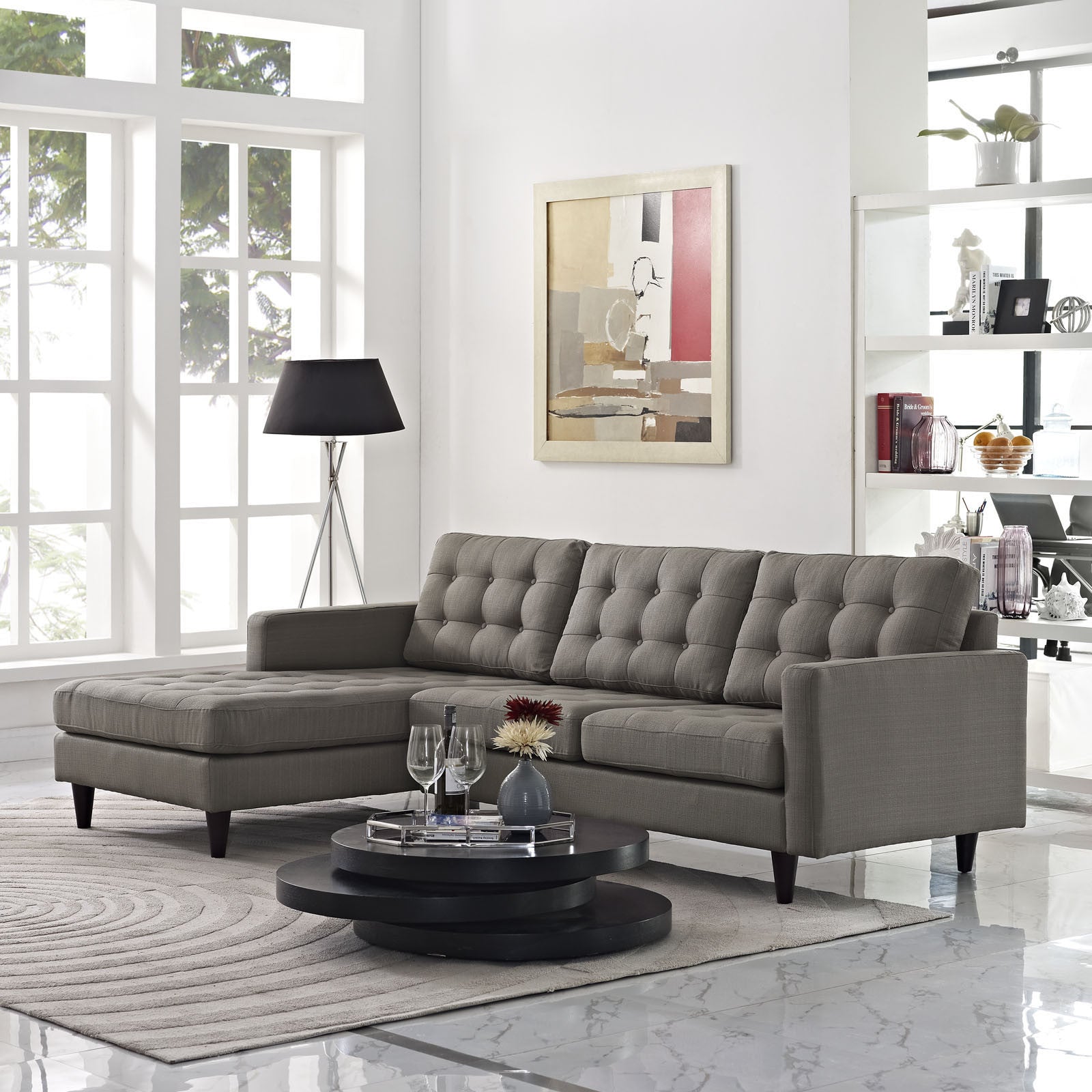 Era Upholstered Sectional Sofa Granite