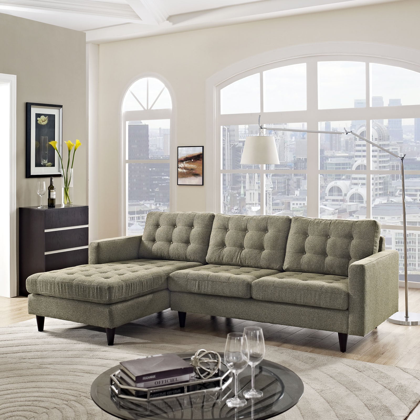 Era Upholstered Sectional Sofa Oatmeal