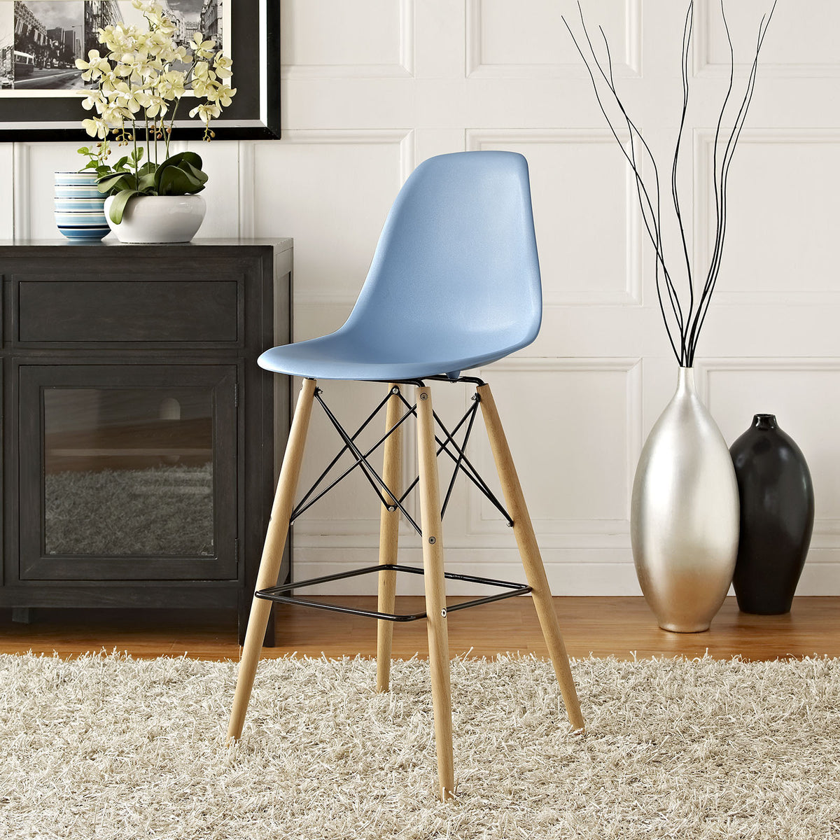 Peace Bar Stool Light Blue