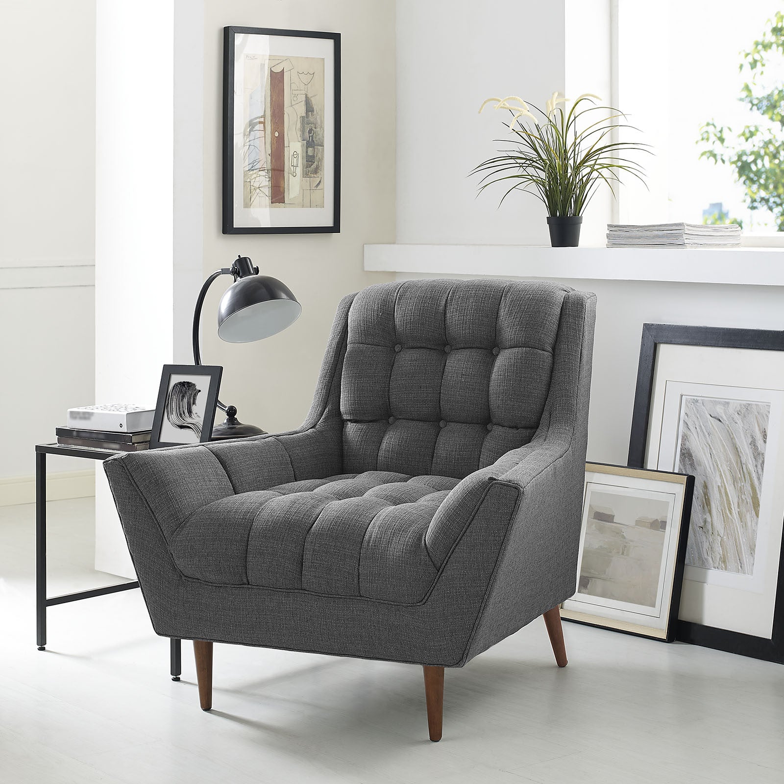 Reborn Fabric Armchair Gray