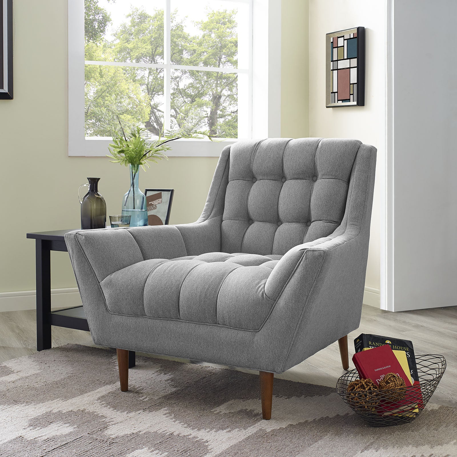 Reborn Fabric Armchair Expectation Gray