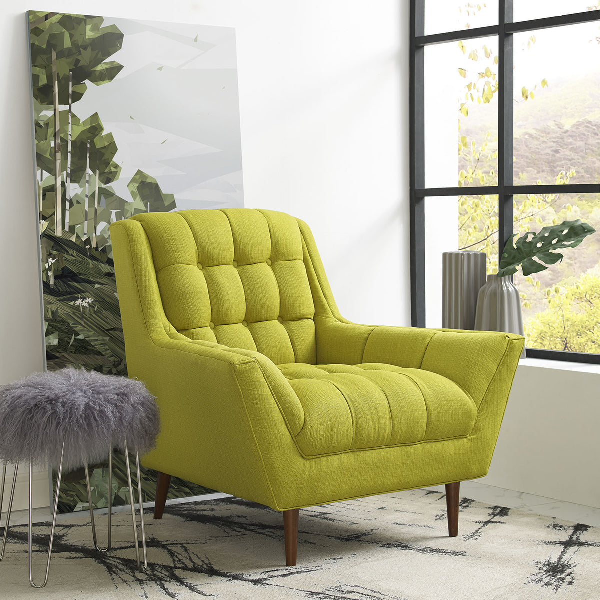 Reborn Fabric Armchair Wheatgrass