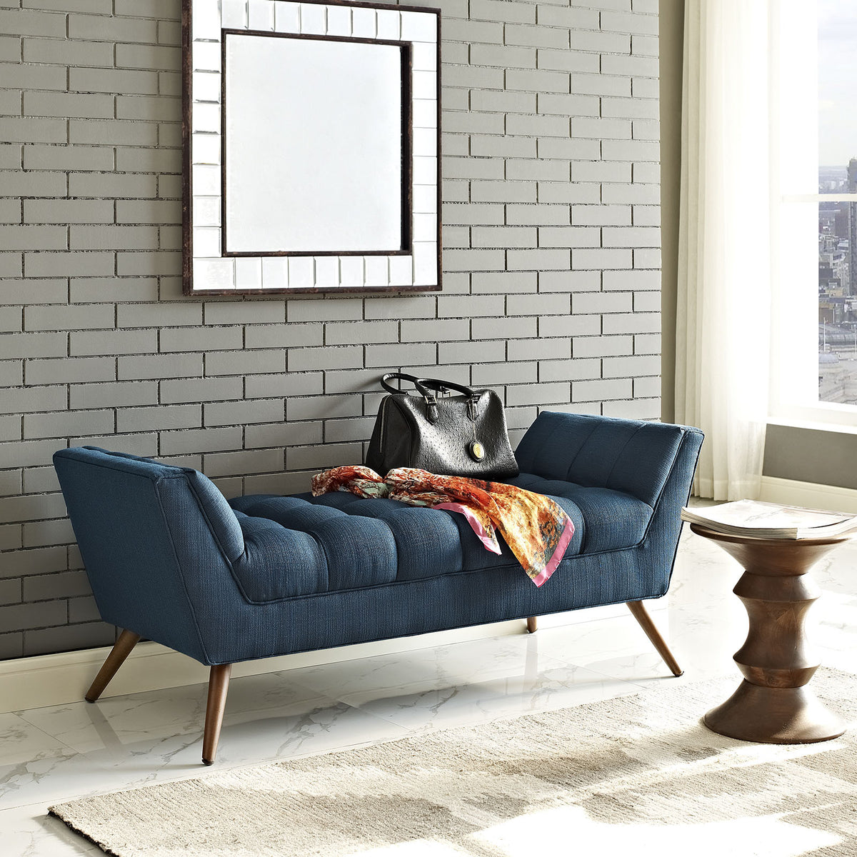 Reborn Fabric Bench Azure