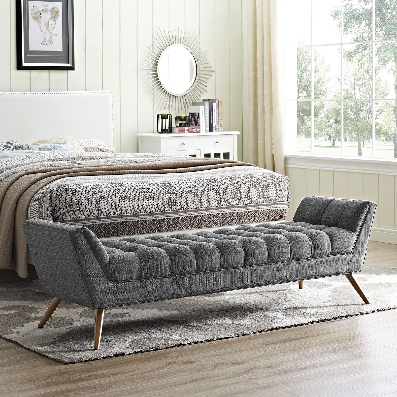 Reborn Fabric Bench Gray