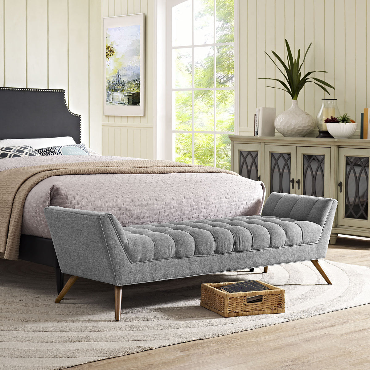 Reborn Fabric Bench Expectation Gray
