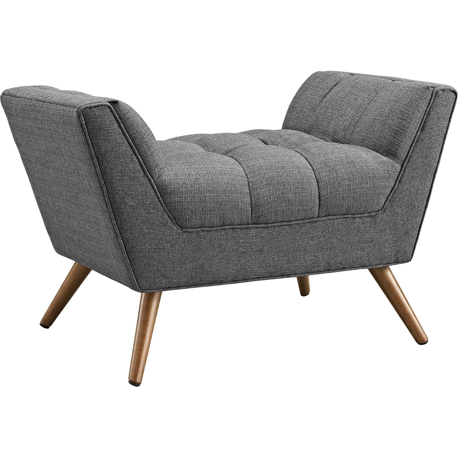 Reborn Fabric Short Ottoman Gray