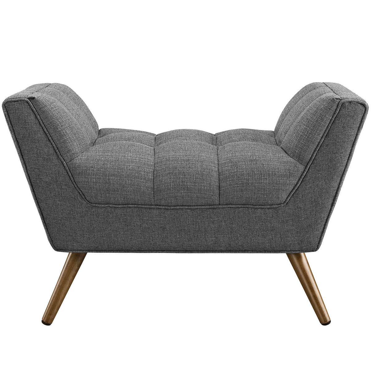 Reborn Fabric Short Ottoman Gray