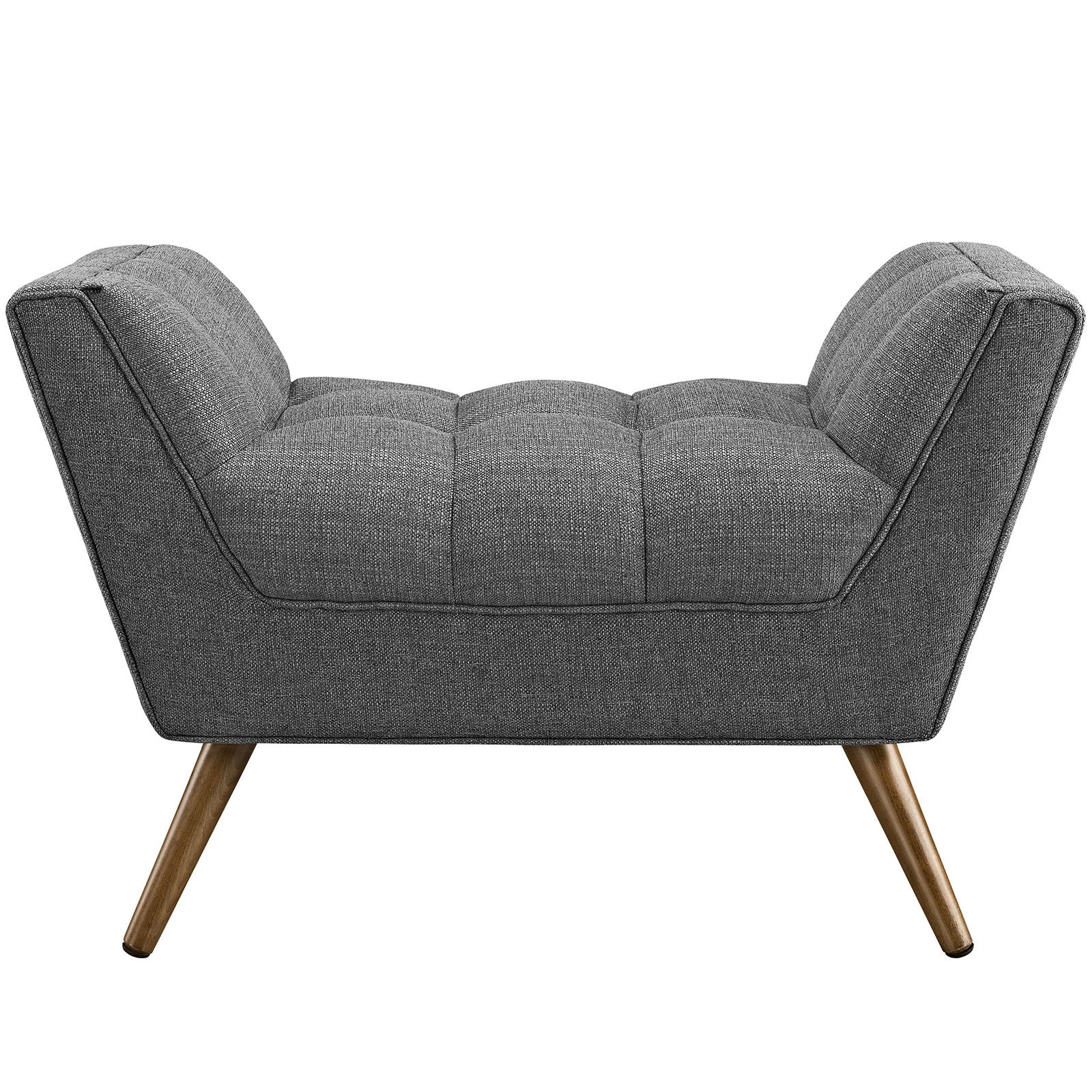 Reborn Fabric Short Ottoman Gray