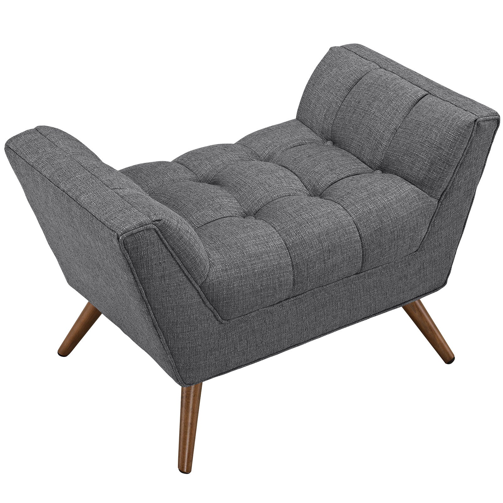 Reborn Fabric Short Ottoman Gray