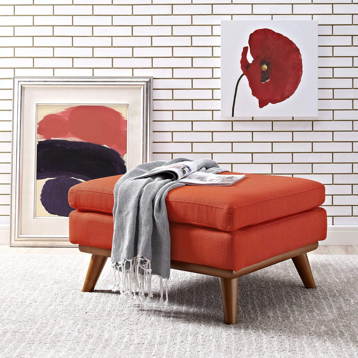 Emory Fabric Ottoman Atomic Red